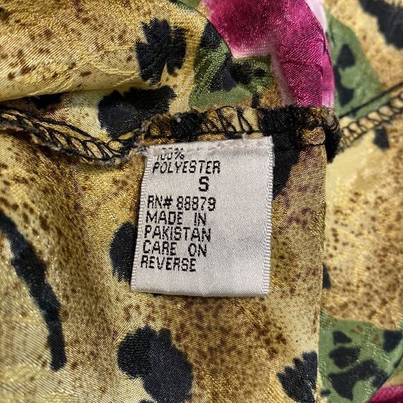 Santé Intimates Slip Nightgown and Robe Set Leopard Print Floral Sz Small - Picture 12 of 13